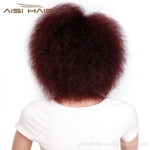 Aisi Hair High temperature Fiber Fluffy Short Wigs Afro Kinky Curly Cosplay Wigs for American Africans